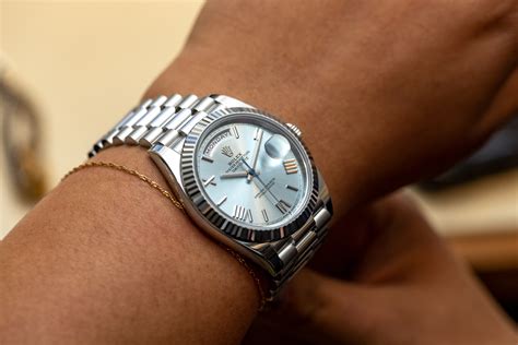 rolex day date platinum case thickness|platinum Rolex watches.